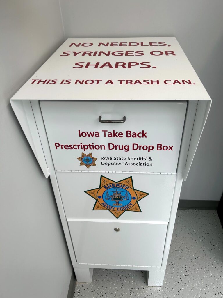 A box for disposing of prescription pills